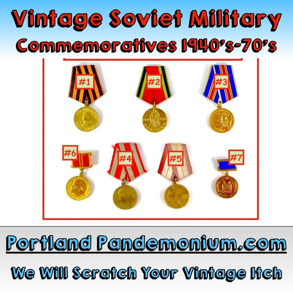 Vintage Soviet Military Bronze Commemorative Medals: Stalin, Lenin, Leningrad, Red October, Great Patriotic War, Jubilees, Bolsheviks