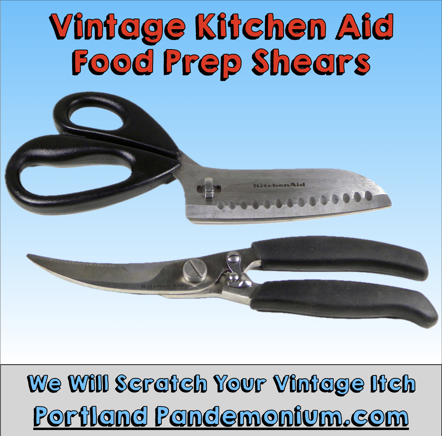 Vintage Kitchenaid Food Prep Shears, 9 Poultry Shear & 9 Utility