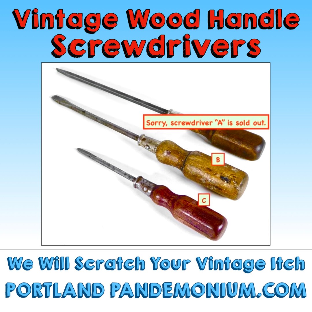 Vintage Wood Handle Screw Drivers the Long and Short of It Mid