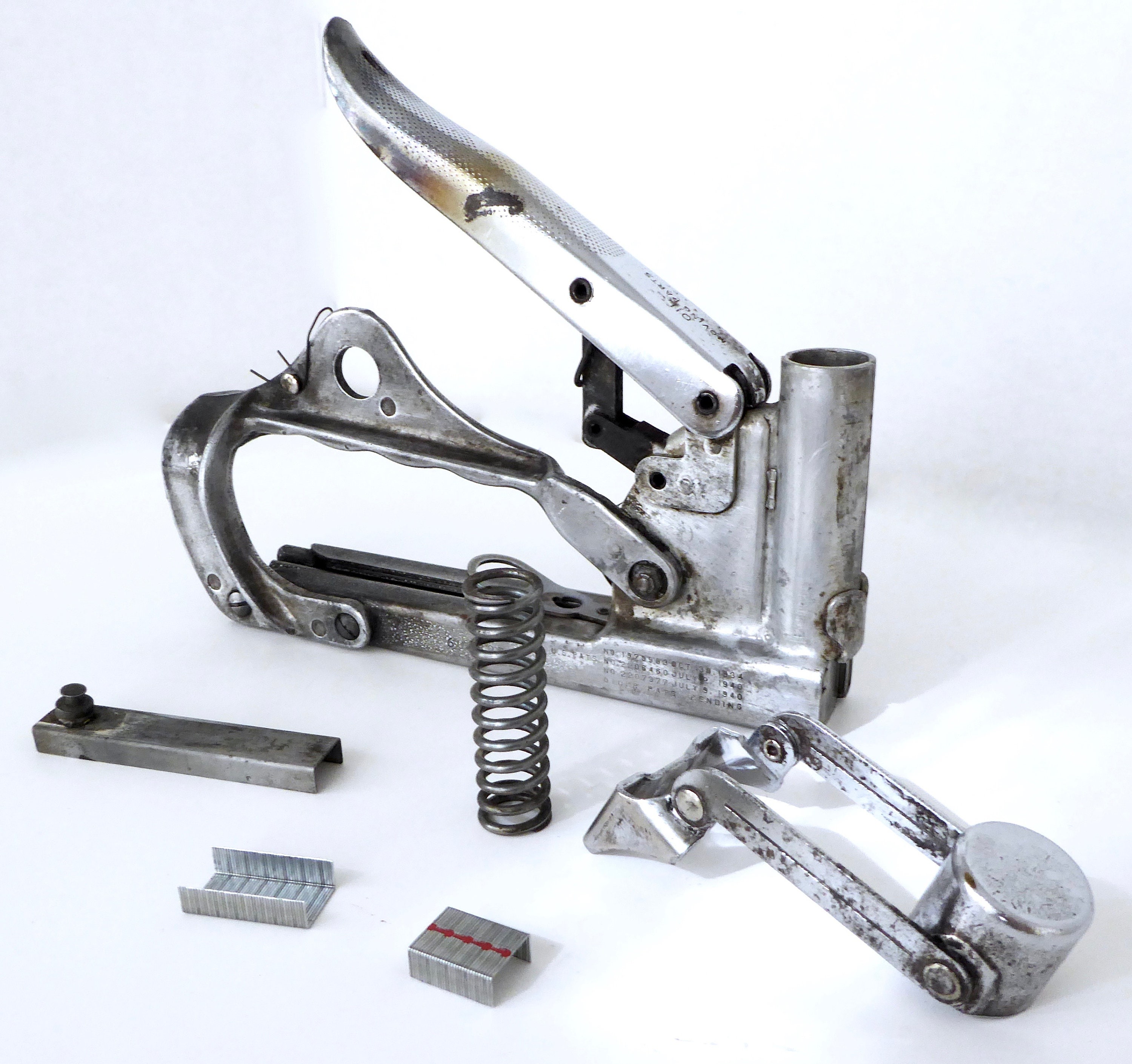 Vintage Hansen Chrome Staple Gun Coil Spring Loaded Circa Mid