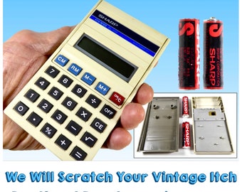 Vintage SHARP EL-230 Elsimate Pocket Calculator, Circa 1983, LCD Display, Original Sharp A A Batteries, Fully Functioning, Classic Styling