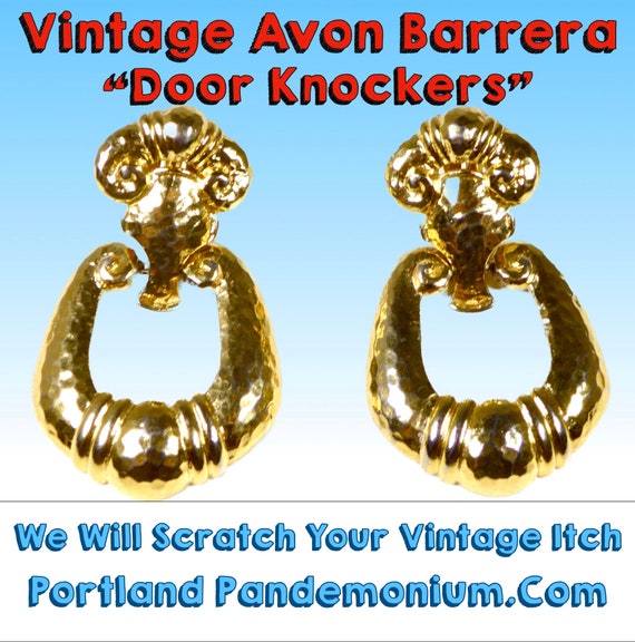 Vintage Barrera Avon Statement "Door Knocker" Cli… - image 1