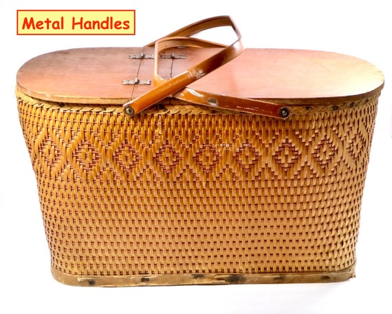 Vintage Redmon Picnic Hampers, Wickerwork Baskets… - image 8