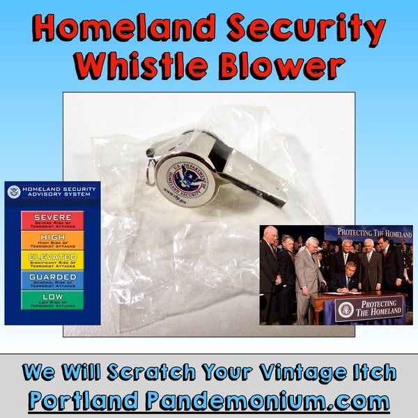 Homeland Security Whistle: New, Mint, Unused, In Original Package, War on Terror Artifact, George W. Bush, 911, Where Were You In '02?