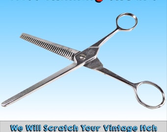 Classic Vintage Wiss Barber's Thinning Shears, Model 557 S, 6.5" Carbon Steel, Excellent Condition: SHARP and Clean, One Owner, Circa 1960's