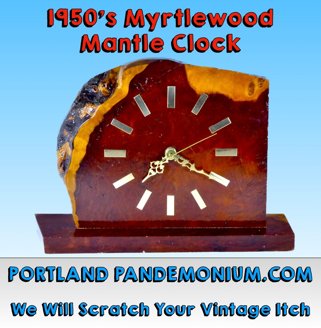 Vintage Myrtlewood Electric Mantel Clock by Lanshire Clock and