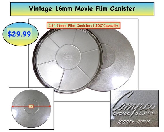 Vintage Empty 16mm Film Canisters, no Reels Included, 1,600 Foot