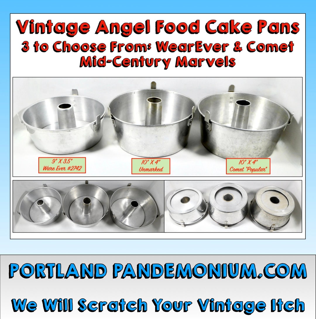 Vintage Angel Food Cake Pans 3 to Choose From, 9 X 3.5 Wearever, 10 X