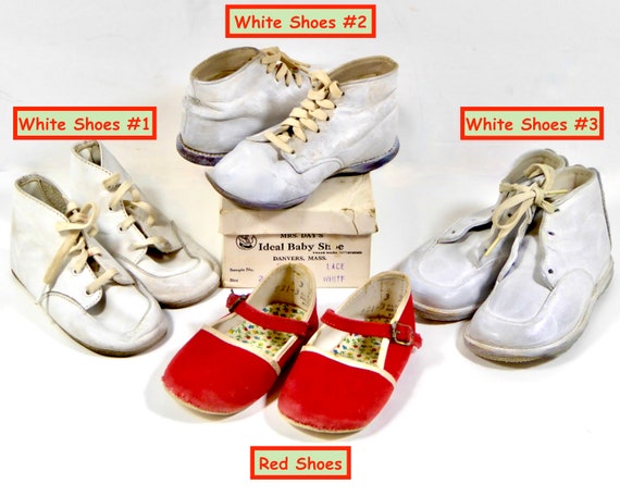 Vintage schoenen perfect voor grote maat pop maat 2 3 drie witte