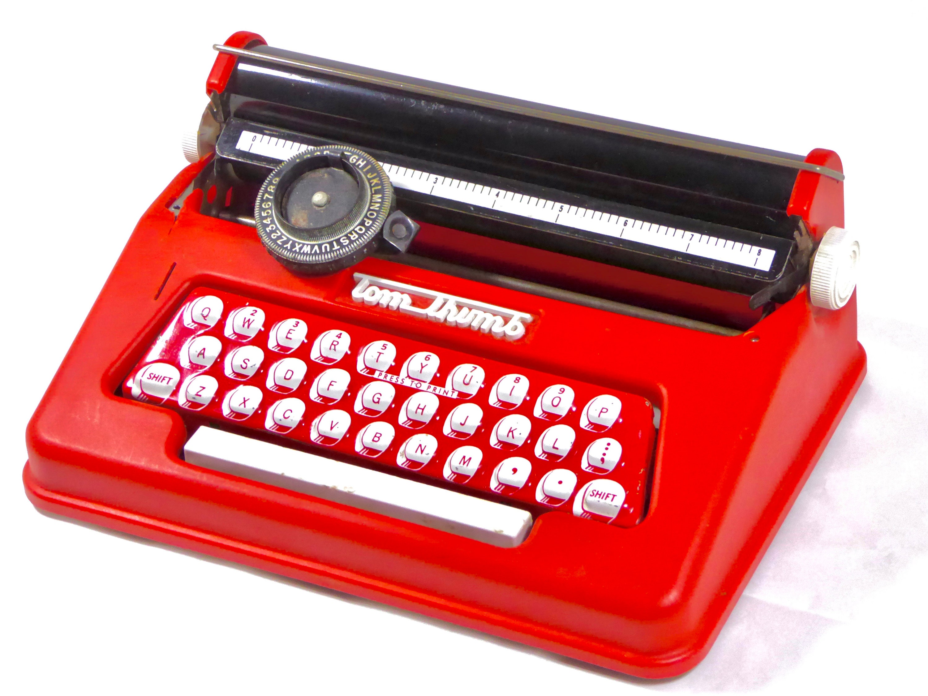 Tom Thumb Toy Typewriter, Circa 1950's - All Metal w/ Matching Case - Good  Working Condition w/ Ribbon