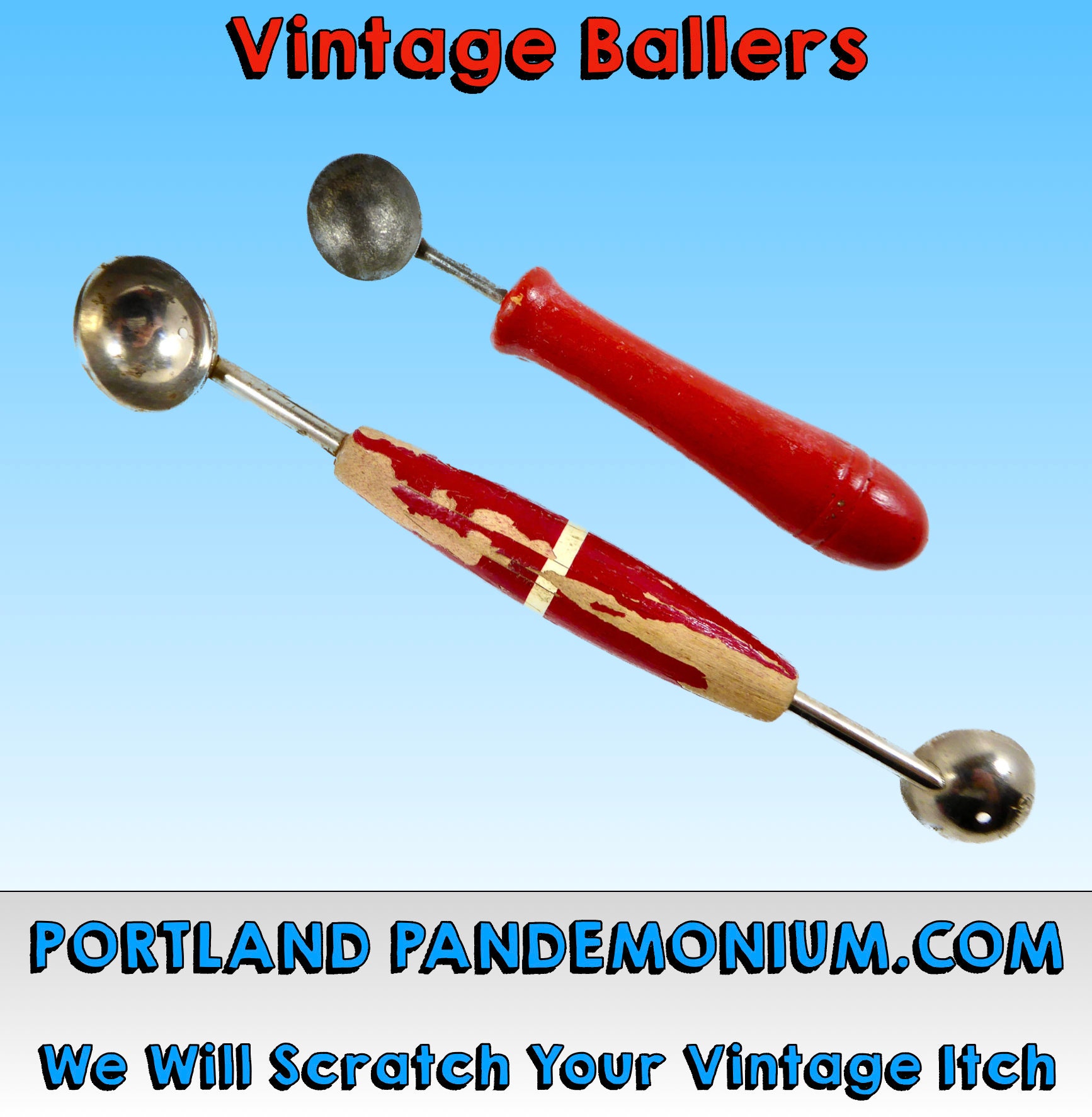 Vintage Red Handle Melon Ballers, One Double EKCO, One Single Unmarked,  Both Red Wooden Handles and Stainless Steel - Etsy