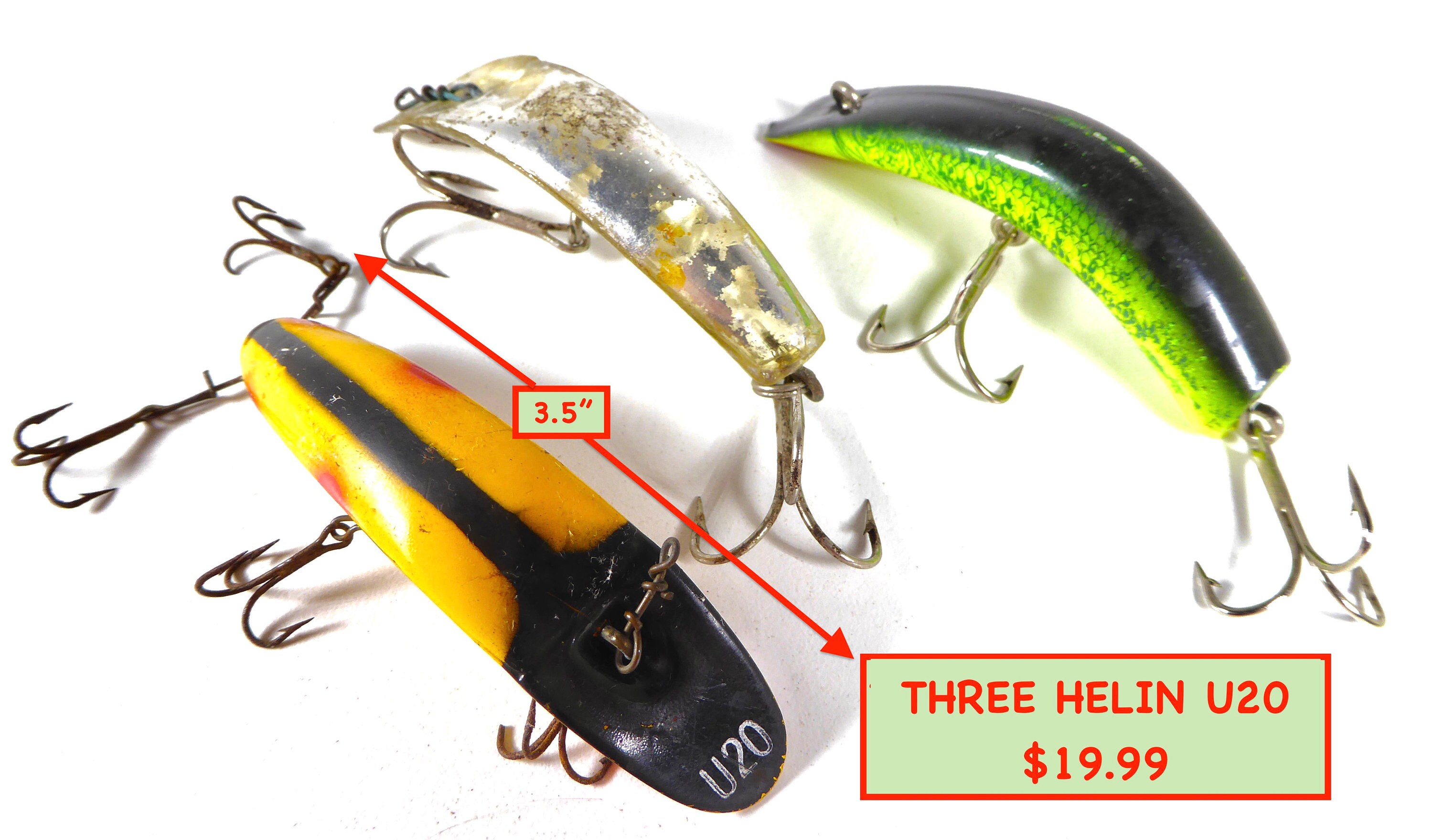 珍しい  Vintage Lures: Doll Top Secret, Cordell, Helin Flatfish U20 スイッシャー