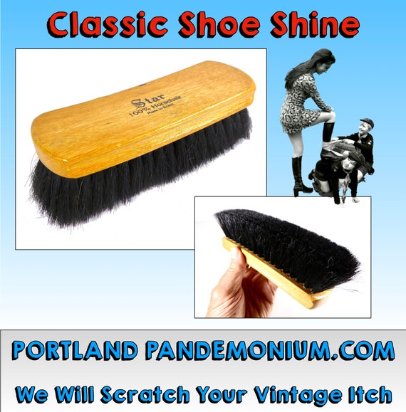 Vintage Horsehair Shoe Shine Brush, Made in Brazi… - image 1