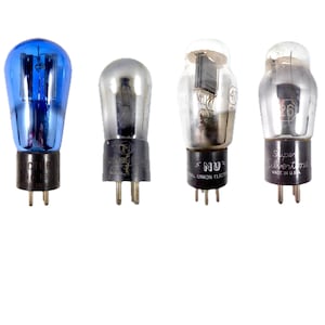 Vintage Radio & Amp Vacuum Tubes/Valves, Blue Arcturus 180, Cunningham CX26, NU 47, Silvertone 26, From Bench of  Radio Repairman, Untested