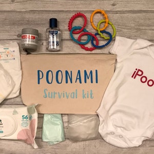 Poonami Survival Kit, fully stocked baby change purse, Baby Shower Gift, New mum gift image 2