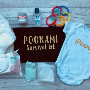 Poonami Survival Kit, fully stocked baby change purse, Baby Shower Gift, New mum gift image 5