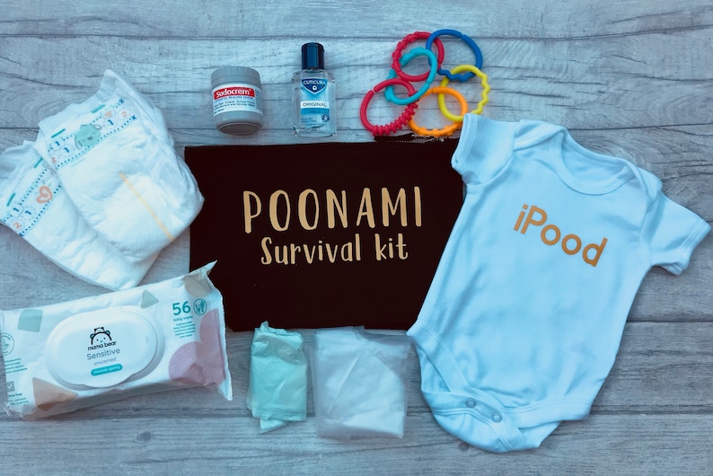 Poonami Survival Kit, fully stocked baby change purse, Baby Shower Gift, New mum gift image 5