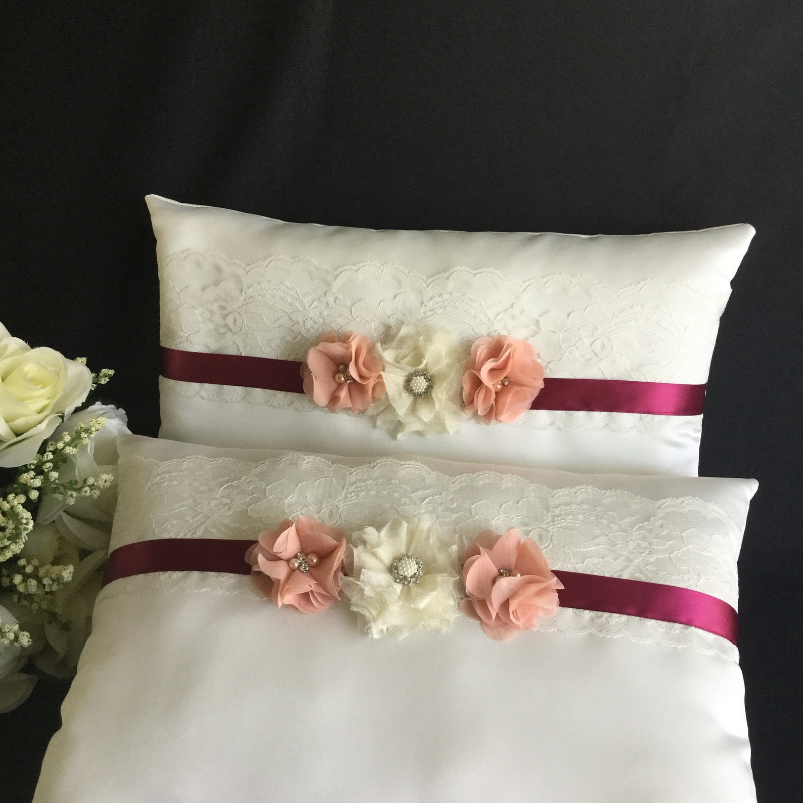 Wedding Kneeling Pillows White Kneeling Pillow Set Wedding Etsy