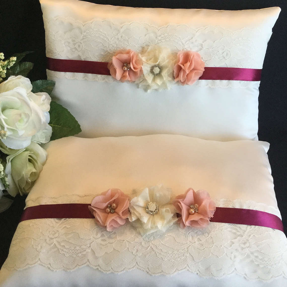 Wedding Kneeling Pillows White Kneeling Pillow Set Wedding Etsy