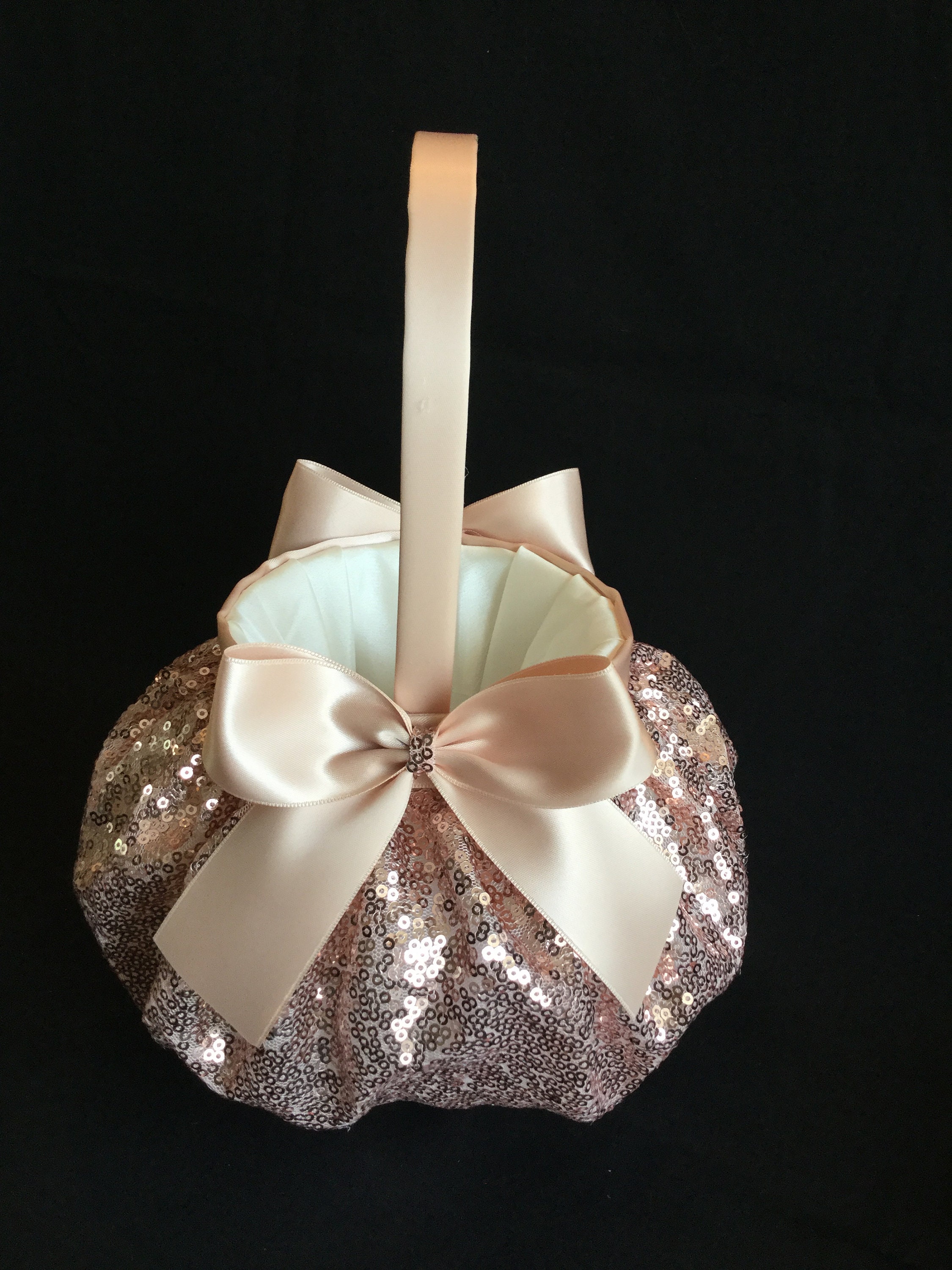 Rose Gold Flower Girl Basket Burgundy Flower Girl Basket Etsy