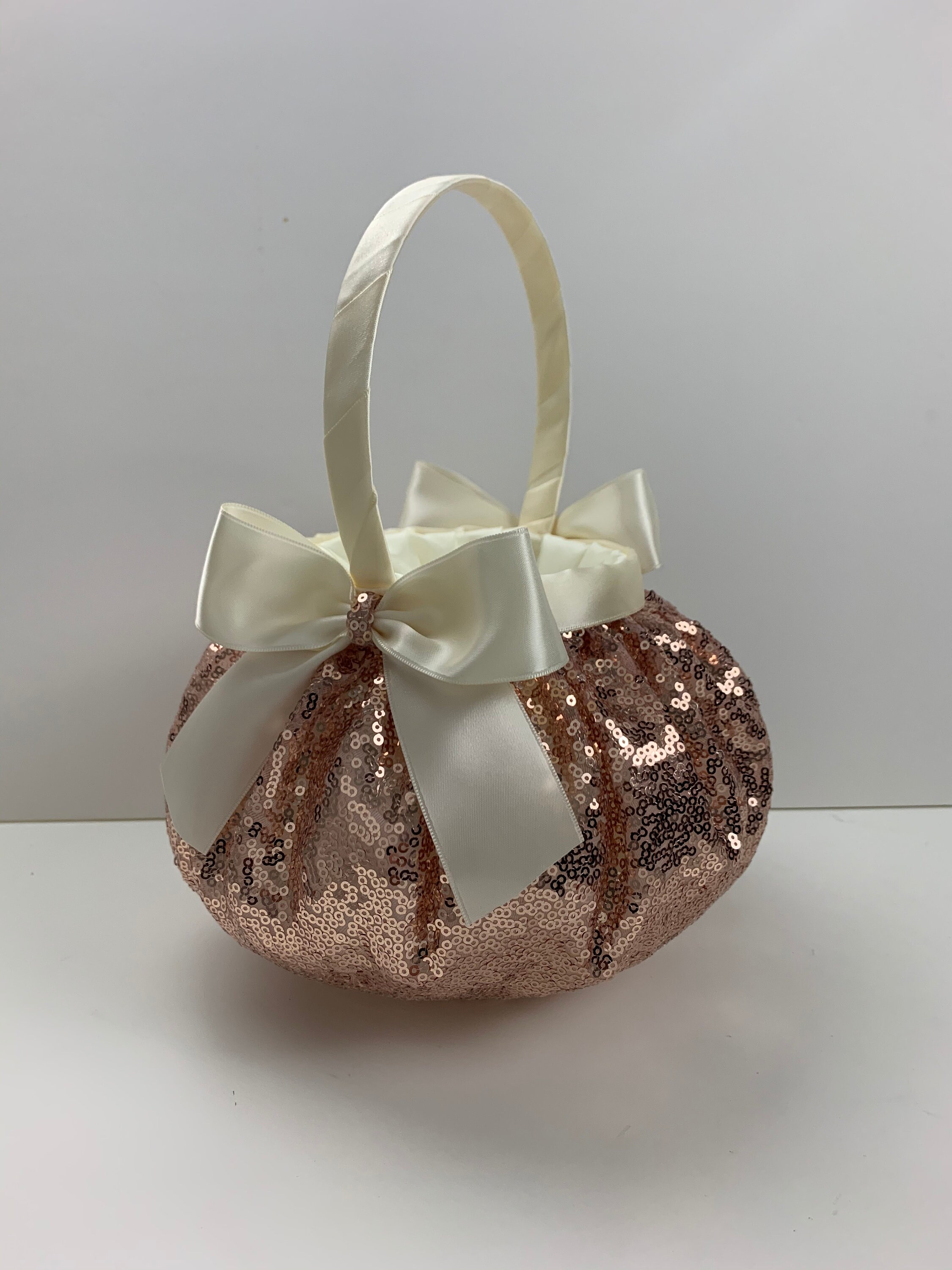 Rose Gold Flower Girl Basket Burgundy Flower Girl Basket Etsy