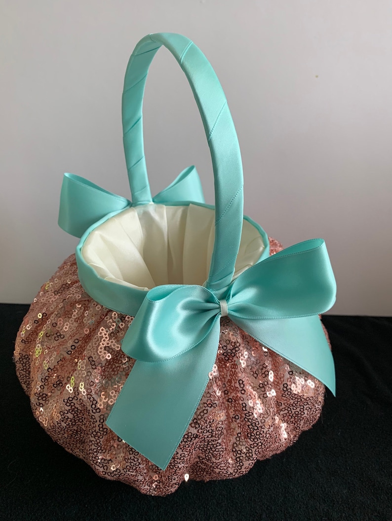 Rose Gold Flower Girl Basket Burgundy Flower Girl Basket Etsy Canada