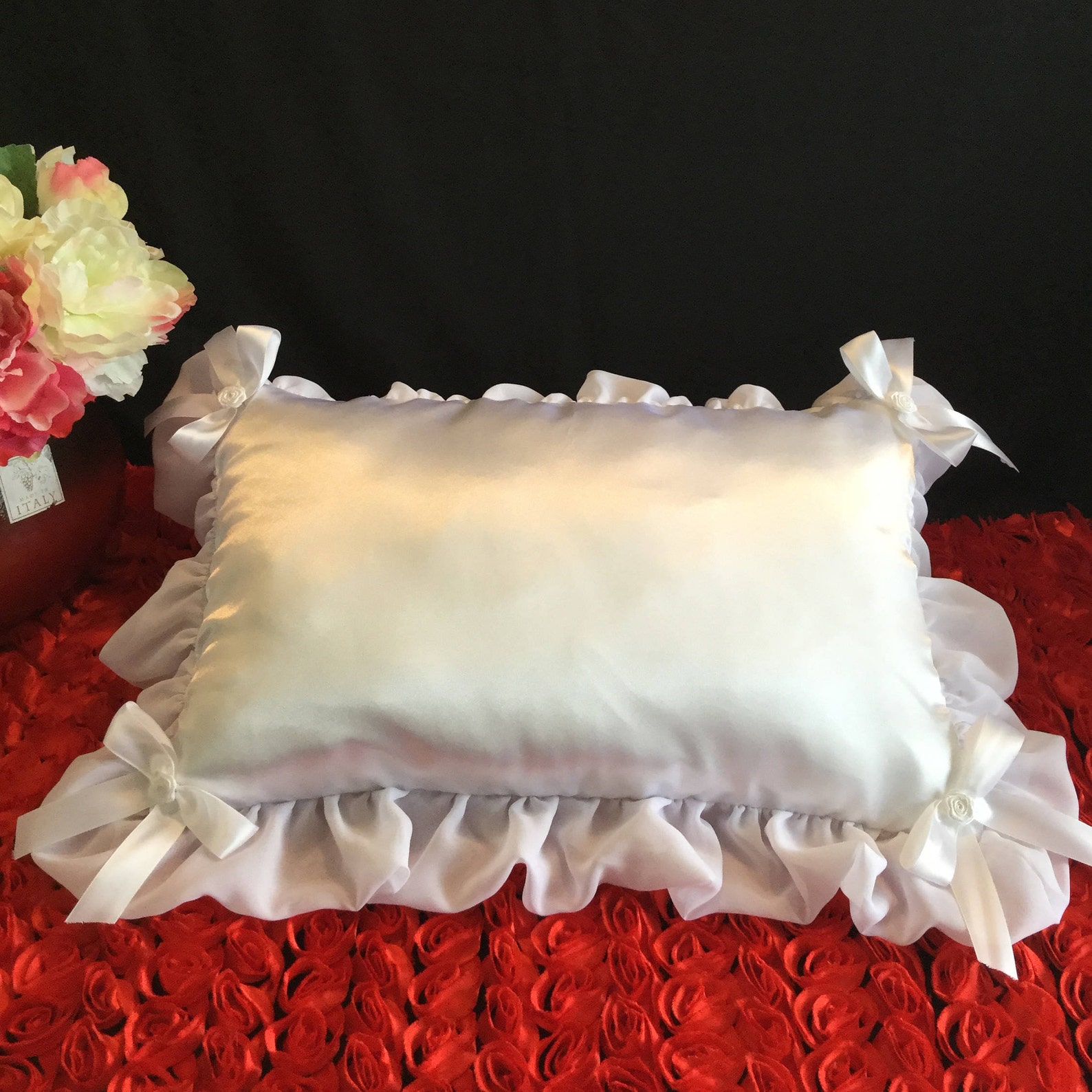 2pc Wedding kneeling pillows white or ivory kneeling pillow Etsy