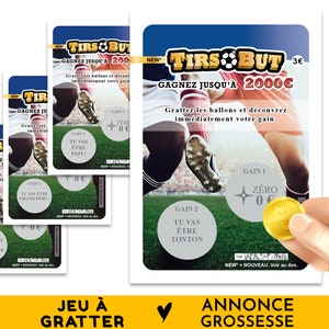 Annonce grossesse, Carte à gratter thème foot, Annonce futur grand-père, papi, tonton, La famille va s'agrandir