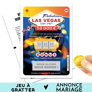 Carte annonce de mariage, Jeu à gratter pour annoncer à vos proches que vous allez vous marier, Nous allons nous marier