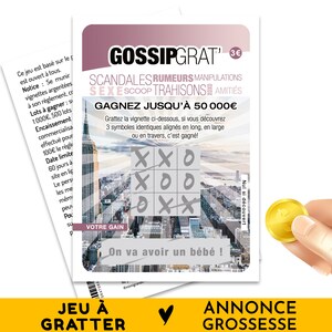 Carte à gratter annonce de grossesse, Gossip, On va avoir un bébé, Jeu de grattage pour annoncer à vos proches que vous êtes enceinte