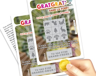 Carte à Gratter Annonce Grossesse Grand Frère Grande Sœur | Ticket Jeu Factice Surprise Enfant Aîné | Idée Cadeau Originale Révélation Bébé