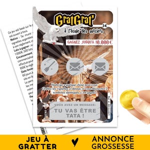 Carte annonce grossesse, Jeu à gratter réaliste, Tu vas être tata, La famille s'agrandit, Naissance, Enceinte, Future tata
