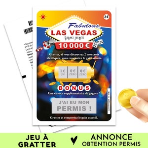 Carte annonce obtention permis de conduire, Jeu à gratter pour annoncer à vos proches que vous avez eu votre permis, J'ai eu mon permis
