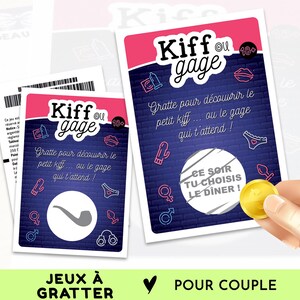 Lot 2 cartes à gratter couple, jeu de grattage coquin (pipe), moment à partager en amoureux (diner), idée cadeau originale Saint Valentin