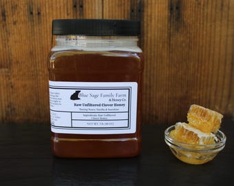 3 Pound Raw Unfiltered Clover Honey: Bulk Liquified Raw Honey Pure Honey