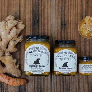 Turmeric Ginger Raw Honey, Health, Golden Milk, Tea, Organic Turmeric, Organic Ginger, Herbal Tea, Natural Herbs and Roots, Immune Support