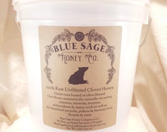 Bulk Raw Unfiltered Clover Honey, 1 Gallon Honey, 2 Gallon Honey, Farm Fresh Honey