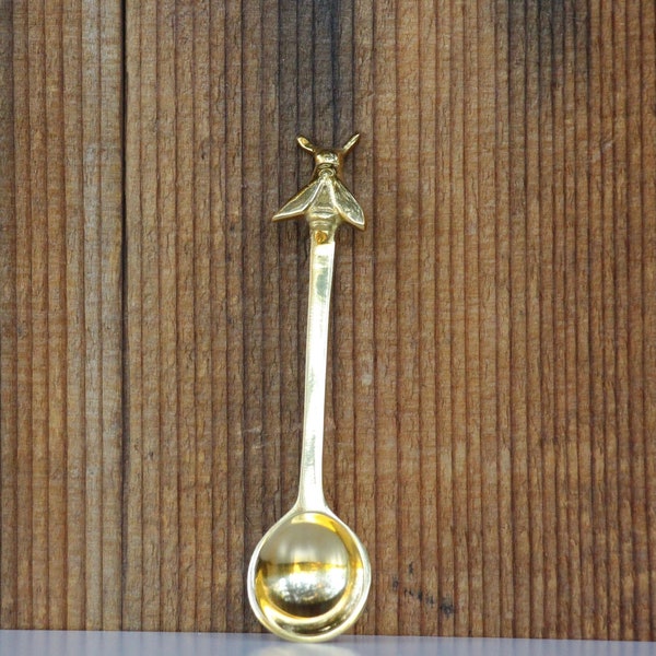 Brass Honey Bee Spoon, Honey Spoon, Honey Dipper, Honey Bee Theme Kitchen, Tea Spoon, Coffee Spoon, Honey Bee Theme Gift,