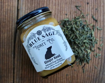 Ginger Honey and Green Tea, Curated Honey, Tea Pairing, Infused Honey, Tea and Honey