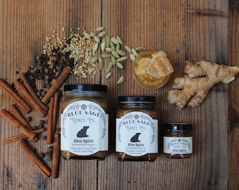 Chai Spice Raw Infused Honey, Tiny Specialty Honey, Raw Honey, Coffee & Chai Tea Lovers Gift Ideas, Natural Sweeteners, Specialty Condiment