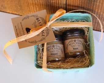 Edible Gift Set, Custom Curated Honey Basket, Naturally Infused Honeys made with Organic Herbs and Spices, Honey Basket, Farm Fresh