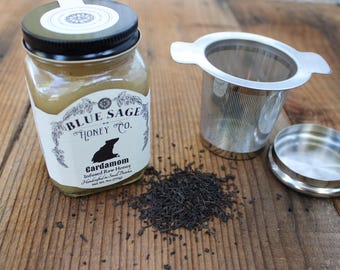 Custom Curated Cardamom Honey, Earl Grey Tea & Eco Strainer Bundle