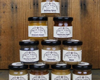 Select From 11 Mini Infused Raw Honeys, Stocking Stuffer, Office Gift, Edible Party Favors, Cheese Platter, Foodie, Wine