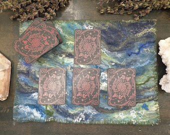 OOAK-Handfelted Divination Cloth, Altar Cloth