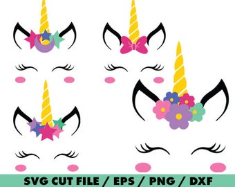 unicorn svg unicorn face svg cut silhouette cameo unicorn etsy