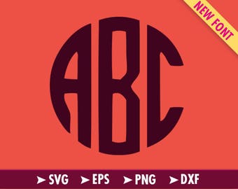 Round Monogram SVG Font, Mono font svg, Alphabet cricut, font svg eps png dxf Cut Print Mug Shirt Decal