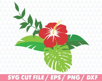 Hibiscus svg, Flower svg, Floral svg, Floral Cricut, Flower wreath svg, Floral wreath svg, Laurel svg, Monstera svg, Monogram svg, Hibiscus