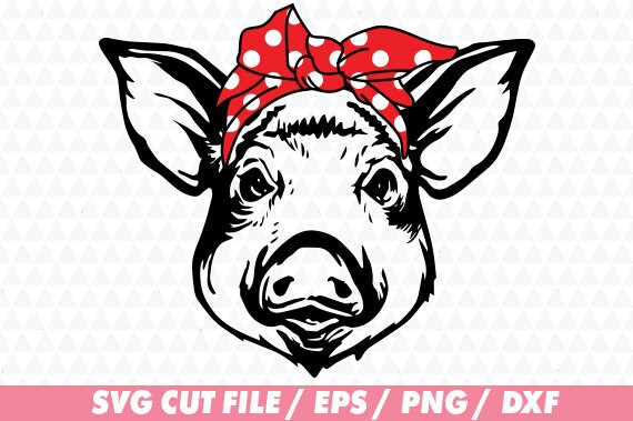 Download Pig svg Bandana svg Cute pig svg Bandana pig svg Cute | Etsy