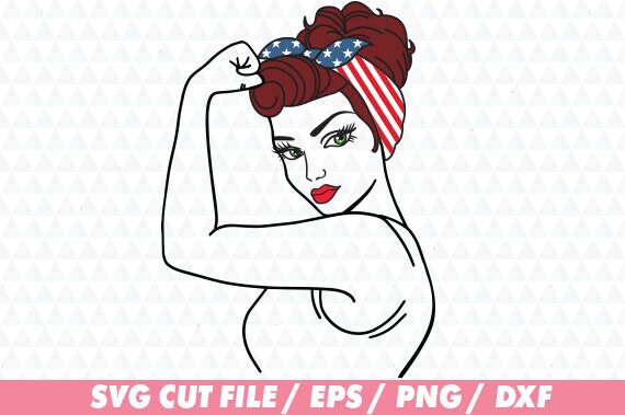 Download Rosie The Riveter svg USA flag svg US bandana svg America | Etsy