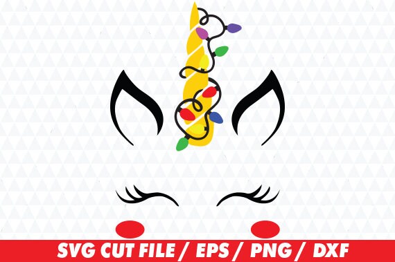 Download Christmas lights svg Unicorn face svg Unicorn svg Unicorn ...